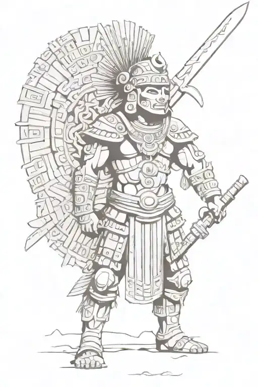 Mayan warrior tattoo design idea