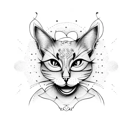 mix of taylor Swift and cat tattoo design idea