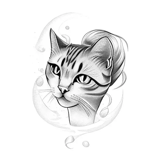 mix of taylor Swift and cat tattoo design idea