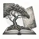A tattoo symbolizing self development and growth, like a tree growing from a book tattoo design idea