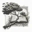A tattoo symbolizing self development and growth, like a tree growing from a book tattoo design idea