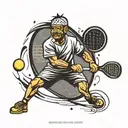 Stick figure playing Padel tattoo design idea