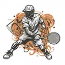 Stick figure playing Padel tattoo design idea