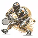 Stick figure playing Padel tattoo design idea