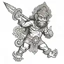 hanuman ramakien tattoo design idea