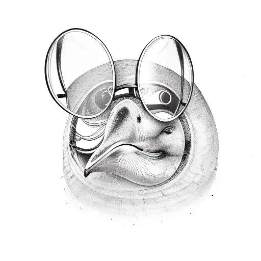 pato de borracha com oculos de sol  tattoo design idea