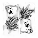 cannabis poker cards tattoo design idea