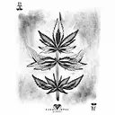 cannabis poker cards tattoo design idea