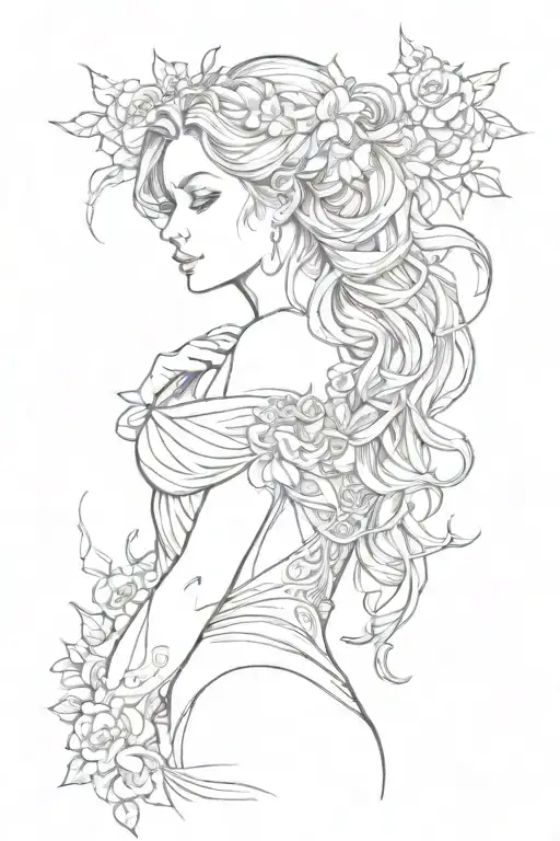 full body Aphrodite realistic sexy girl shoulder tattoo  tattoo design idea