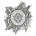 Virgo and Aquarius zodiac sign tattoo design idea