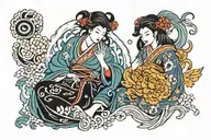 Virgo and Aquarius zodiac sign tattoo design idea