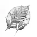 hemp leaf  tattoo design idea
