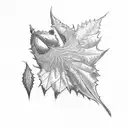 hemp leaf  tattoo design idea