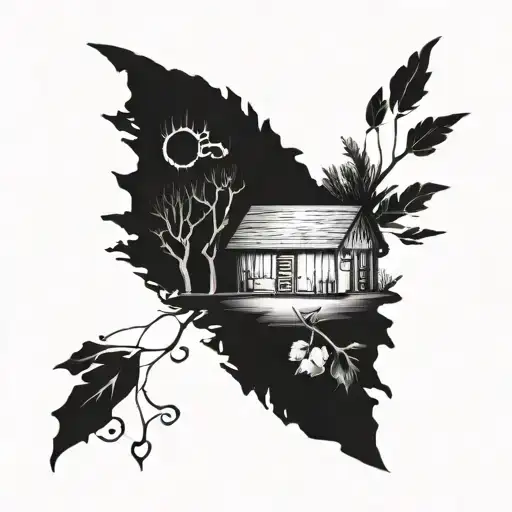 carpentry barns tattoo design idea