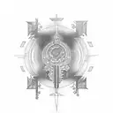 score in key of C, in 6/8 with one measure and illuminated by the sun tattoo design idea