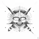 score in key of C, in 6/8 with one measure and illuminated by the sun tattoo design idea