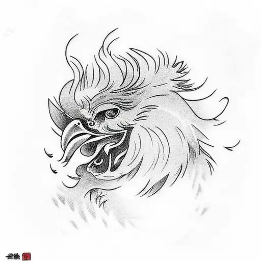 angry rooster versus mad dog fighting chedt piece tattoo design idea