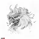 angry rooster versus mad dog fighting chedt piece tattoo design idea