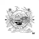 Tribute Mac Miller song surf album circle tattoo design idea