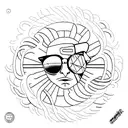 Tribute Mac Miller song surf album circle tattoo design idea