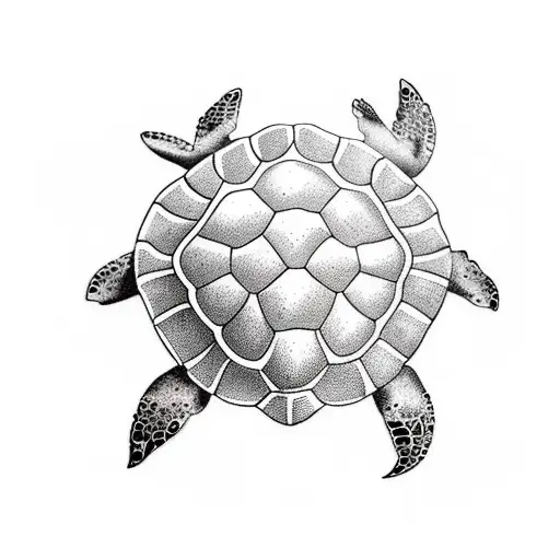 sea ​​turtle and sea cat   tattoo design idea