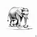 Elephant football castle tattoo design idea