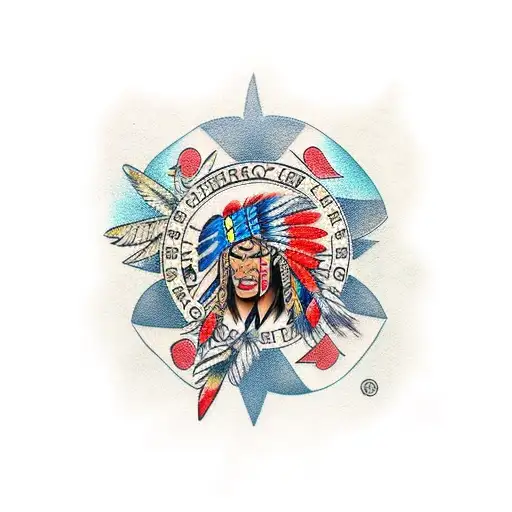 cherokee indian  tattoo design idea