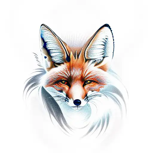 nine tail fox full body tattoo design idea