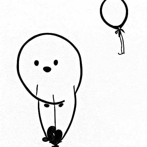 Winnie the Pooh shirt and a red ballon blowing in the wind  tattoo design idea