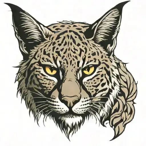 bobcat face tattoo design idea