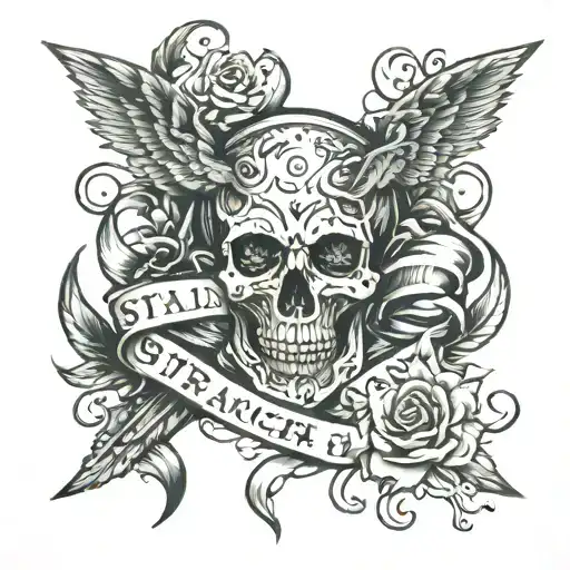 mold the words "stranger & exile" tattoo design idea
