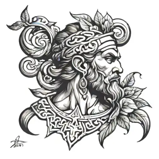 greek god tattoo design idea