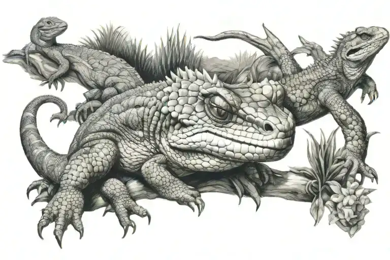 Australian reptiles  tattoo design idea
