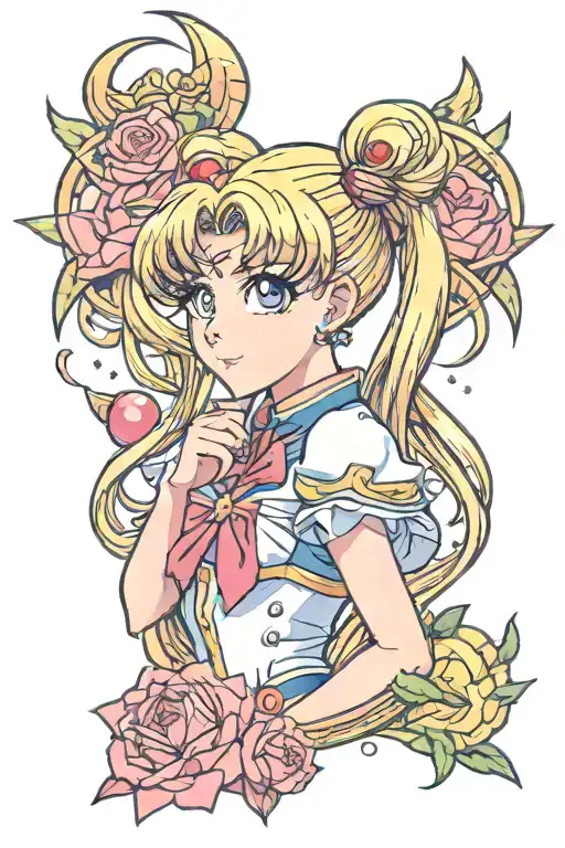 sailor moon tattoo design idea