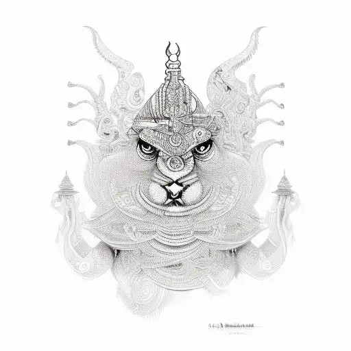 shiv trishool bow aroow flute  tattoo design idea