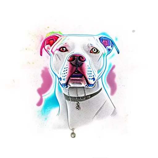 white pit bull tattoo design idea