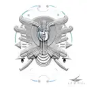 nefertiti side view with cobra and ankh tattoo design idea