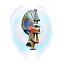 nefertiti side view with cobra and ankh tattoo design idea