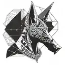 Anubis and Bastet Egyptian Goddess Head Tattoo tattoo design idea