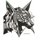 Anubis and Bastet Egyptian Goddess Head Tattoo tattoo design idea