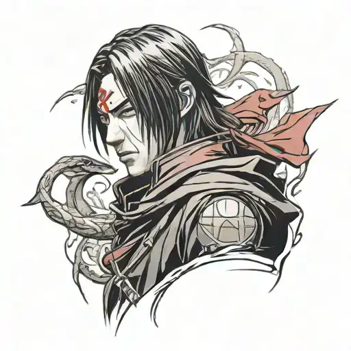 Corvo Itachi Uchiha tattoo design idea