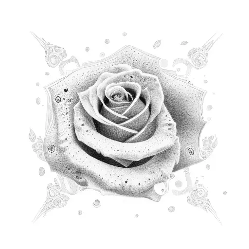 time money roses carda tattoo design idea