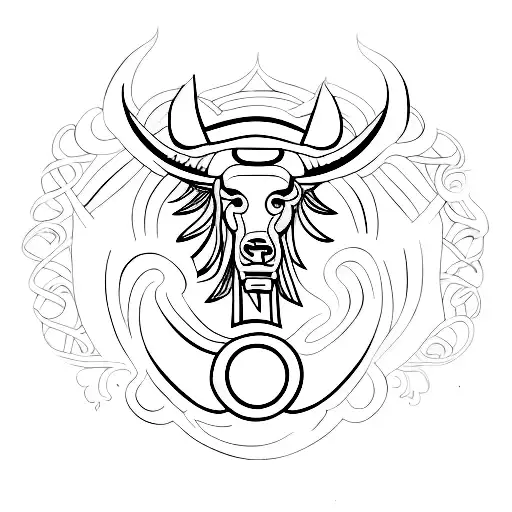 777 with taurus symbol tattoo design idea