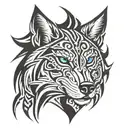 wolf face tattoo design idea