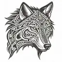 wolf face tattoo design idea