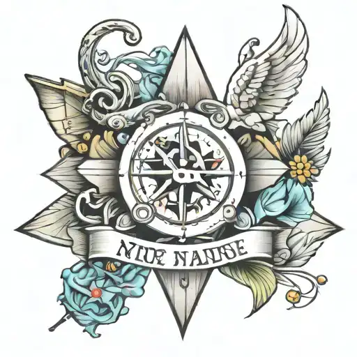 nurse practitioner and airline captain  tattoo design idea