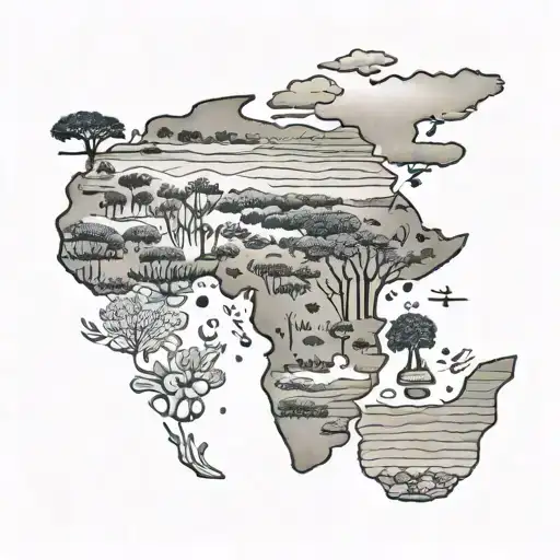 African continent tattoo design idea
