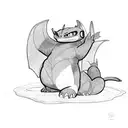 night fury and light fury from the movie how to train your dragon along with pokemon snorlax tattoo design idea