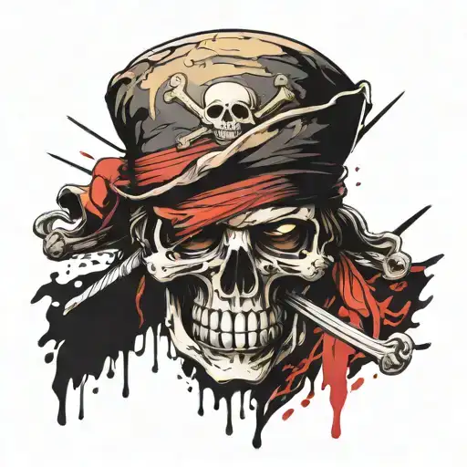 straw hat pirate flag one piece anime tattoo design idea