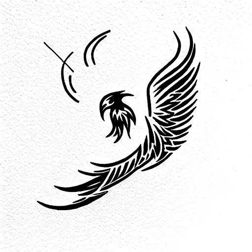Phoenix pour colone vertebrale tattoo design idea